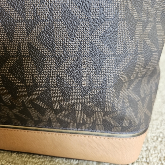 Michael Kors Brown Leather Trim Tote - Picture 3 of 12